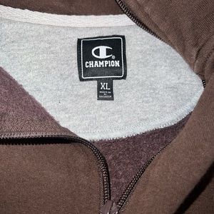 Vintage Chocolate Brown Champion Pullover with quarter zip